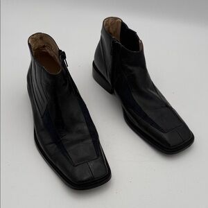 Giovanni Men Leather Ankle navy Boots suede 8.5 casual festival office retro Y2K